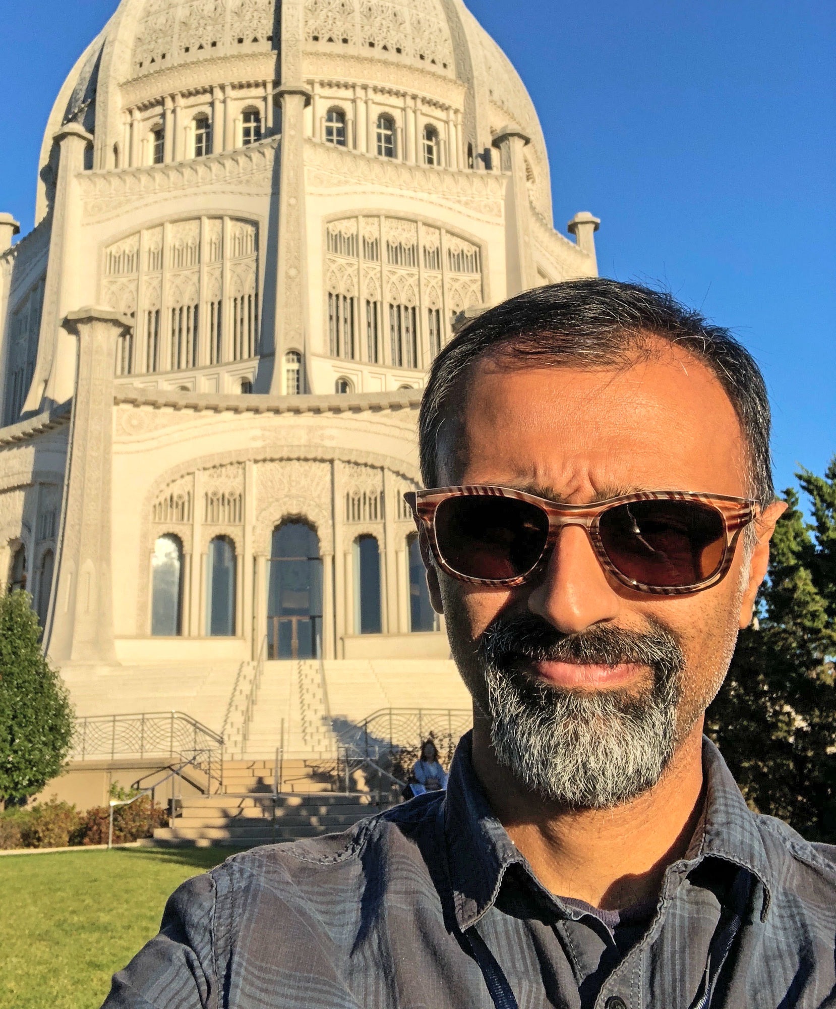 Vipul at the Baha'i House of Worship in Wilmette, IL.